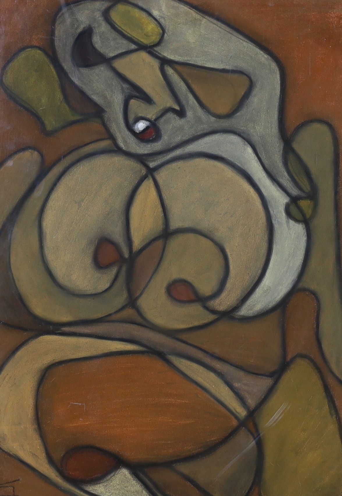 C. Bariamis, pastel on paper, Abstract form, monogrammed and dated 1980, 56 x 42cm